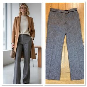 Express Gray Wool Dress Pants Womens Tailored Straight Leg Workwear Quiet Luxury
